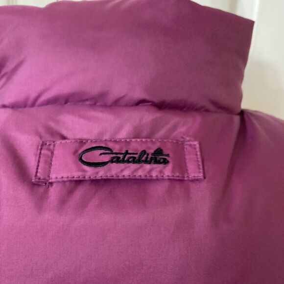 Down Puffer Vest Quilted Sz Large Full Front Zipper Collared Catalina Outerwear - Picture 14 of 15